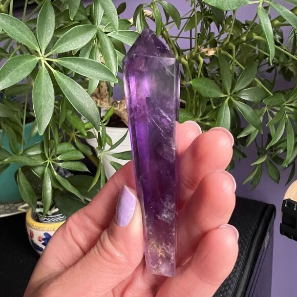 Amethyst Crystal Scepter Meditation Wand  with Unique Fingerprint Inclusions (4) - Picture 3 of 16